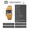 SKMEI 2198 Sports Watch Men's Leisure Business Electronic Watch LED Digital Watch Waterproof Digital StainlessSteel Thermometer 6
