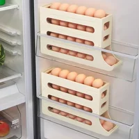 Sliding Egg Storage Container Convenient Automatic Rolling Holder Storage Box Fridge Kitchen Space Saver with Shockproof Design 1