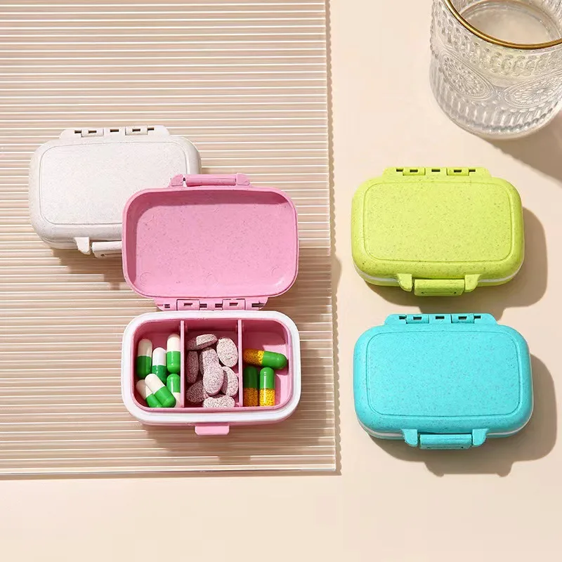 Pill Organizer Portable Mini Pill Box New Model Sealed Moisture-Proof Three-Compartment Medicine Storage for Three Meals a Day pill organizer