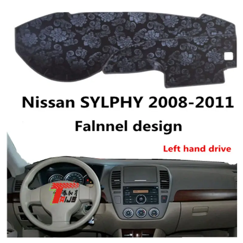 

Коврик TAIJS для приборной панели автомобиля, коврик для приборной панели для Nissan SYLPHY 2008-2011, автомобильный Противоскользящий ковер с левым рул...