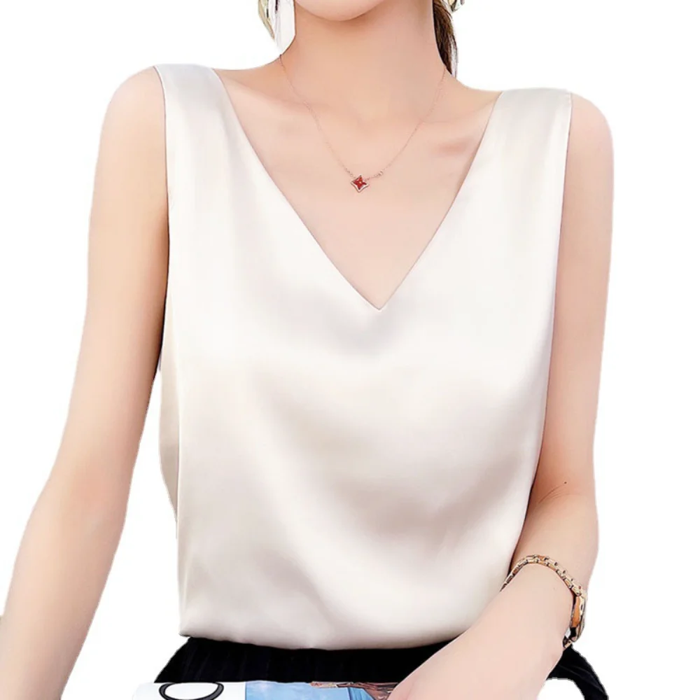 

Y2k Tops Tank Top Women Casual Women Clothing Vintage Elegant Fashion Clothes Streetwear Satin Sleeveless Summer Tees Camis