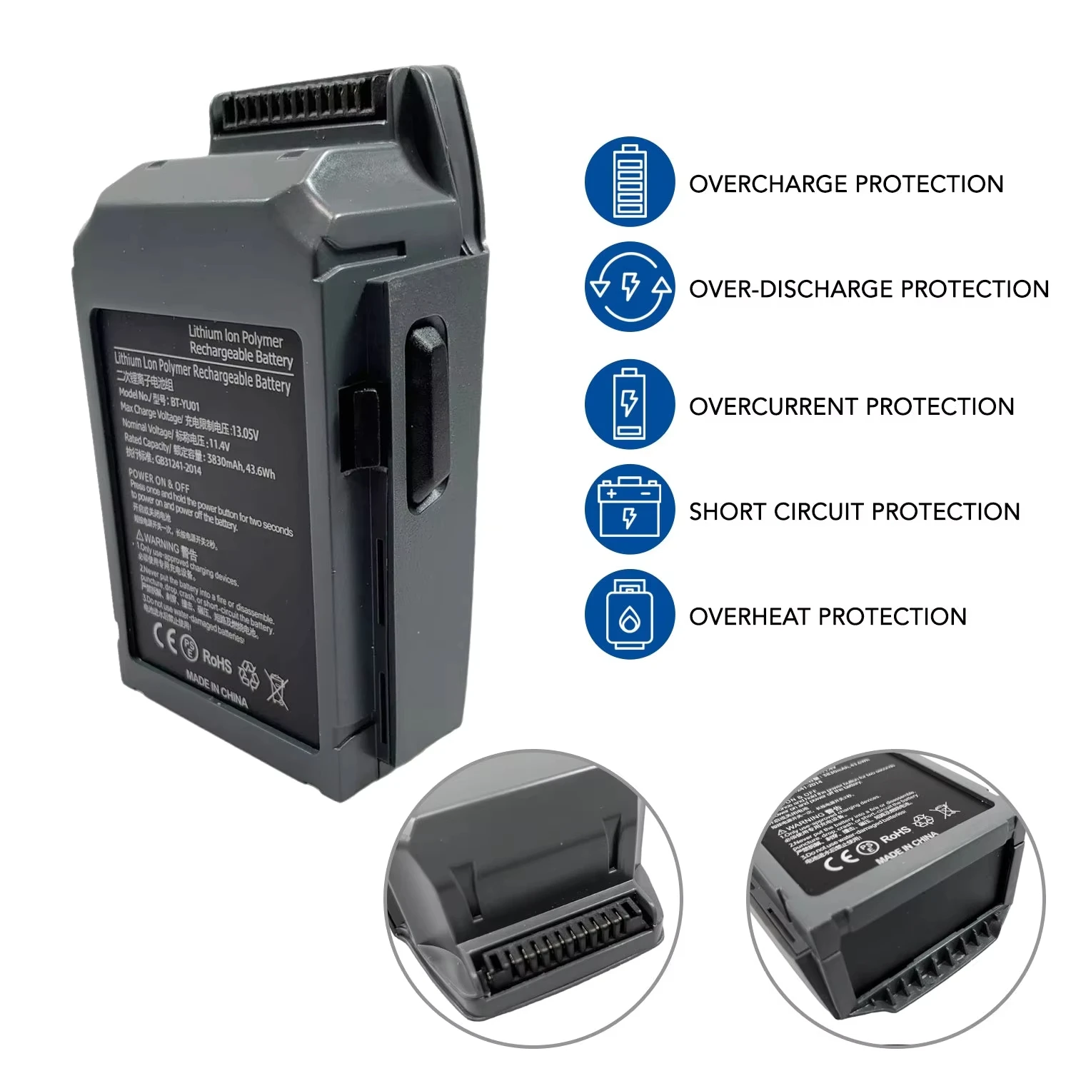 Batterie 11.4V 3830mAh pour DJI Mavic Pro/Platinum - 27min