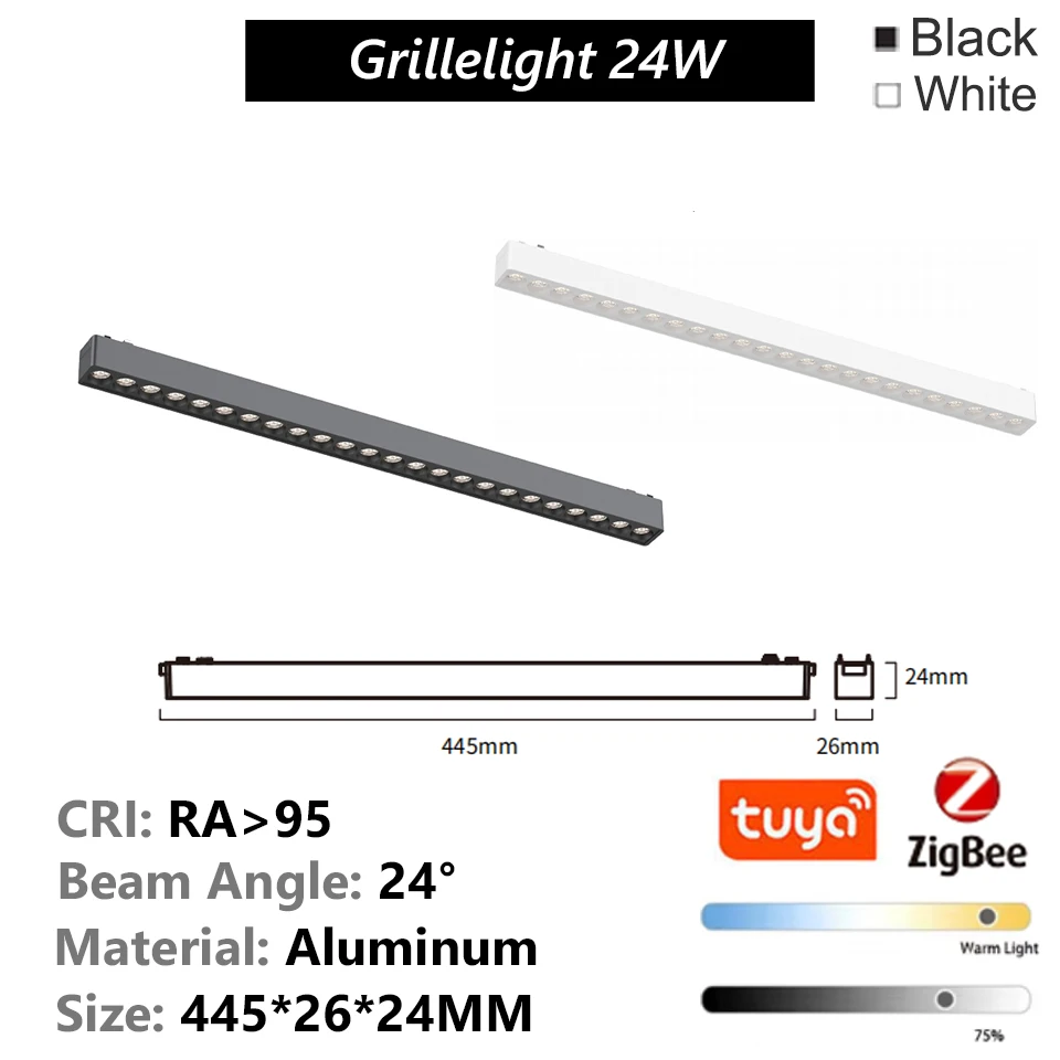 T26 الذكية المغناطيسي أضواء المسارات عكس الضوء سطح السقف جبل الألومنيوم LED DC48V اليكسا تويا زيجبي الفيضانات الأضواء أسود أبيض