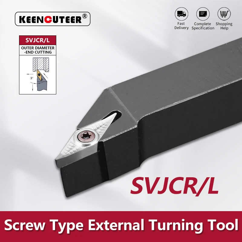 1 stück SVJCR1212 SVJCR1616 SVJCR2020 SVJCR2525 Externe Drehwerkzeug SVJCR SVJCL Drehbank-Drehhalter CNC-Schneidstange(SVJCR1616H16