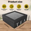 Wooden 9 Grids Tea Box Tea Bags Container Storage Box Square Box Case Transparent Top Lid Jewelry Storage Box-Black 6