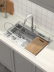 Kitchen Stepped Large Single Tank 304 Stainless Steel Stepped Nano Sink Single Tank Sink