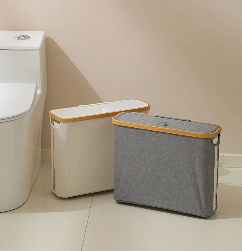 See-Through Paper Towel Storage Basket Bathroom Paper Towel Sundries Storage Basket Foldable With Lid Waterproof Storage Box 6