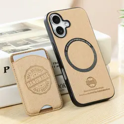 Luxury 2 - in - 1 Detachable Magnet Card Case with Logo Cover for Realme 15 (Khaki)