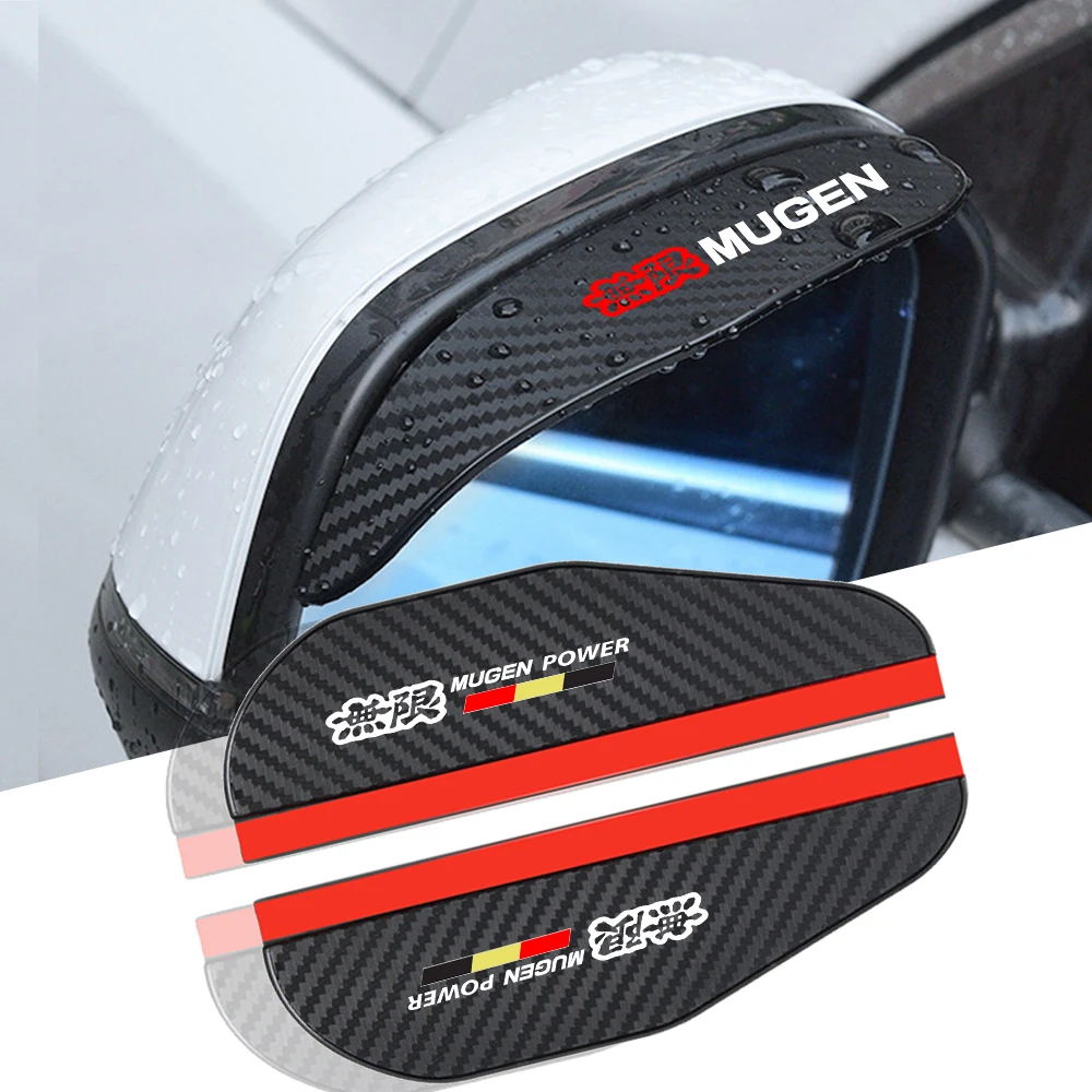 2pcs car rearview mirror carbon fiber rain accessories for Honda mugen power Accord Civic vezel Crv City Jazz Hrv car rearview mirror accessories