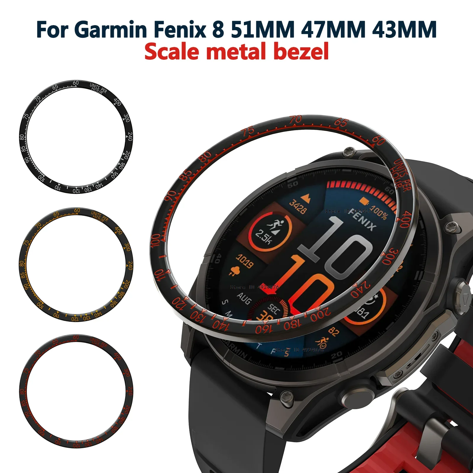 Mod Watch Metal Bezel for Garmin Fenix 8 51mm 47mm 43mm Alloy Time/Speed Scale Frame Protective Ring Fenix8 51mm Refit Bumper