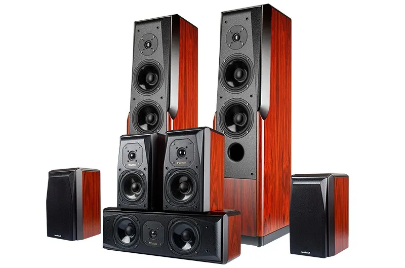 TD-2 Red Wood Bi-Wiring Three-Unit Floor-Mounted Phase-Inverted Hifi Speaker Combo For Home And Party Use