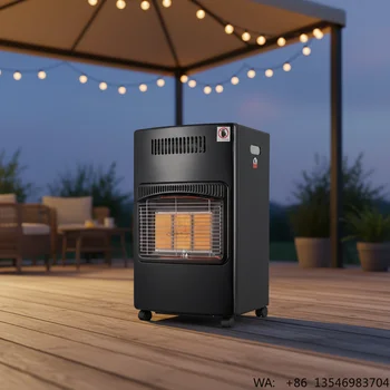 Gas Portable Heater 4200W Electric Fan 3 Heat Settings Ceramic Burner Overheat Protection for Bedroom Living Room