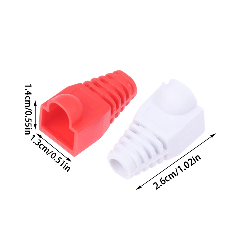 혼합 색상 RJ45 이더넷 네트워크 케이블, 스트레인 릴리프 부츠 케이블 커넥터 플러그 커버, 보호 슬리브, 100 개