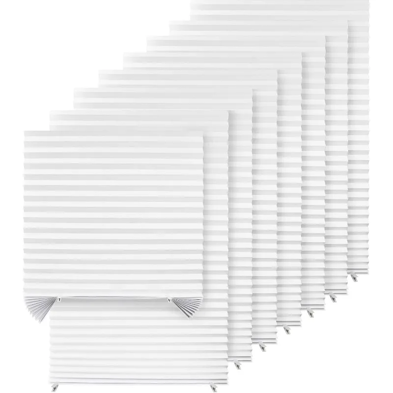Pleated Window Paper Shades Light Filtering Blinds White 36" x 69" (Pack of 6 Temporary Blinds),MT1050 6