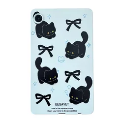 Vibrant Cartoon Printed Soft TPU Shockproof Protective Tablet Case - Tab S9 11 (Black Cat)