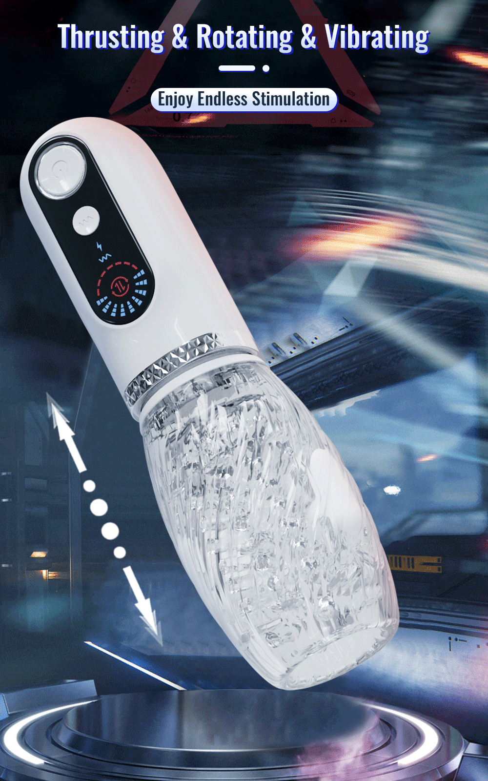 Male Masturbator Automatic Telescopic Rotating Vibrating For Men Glans Trainer Masturbation Cup  Thrusting_voghion.com
