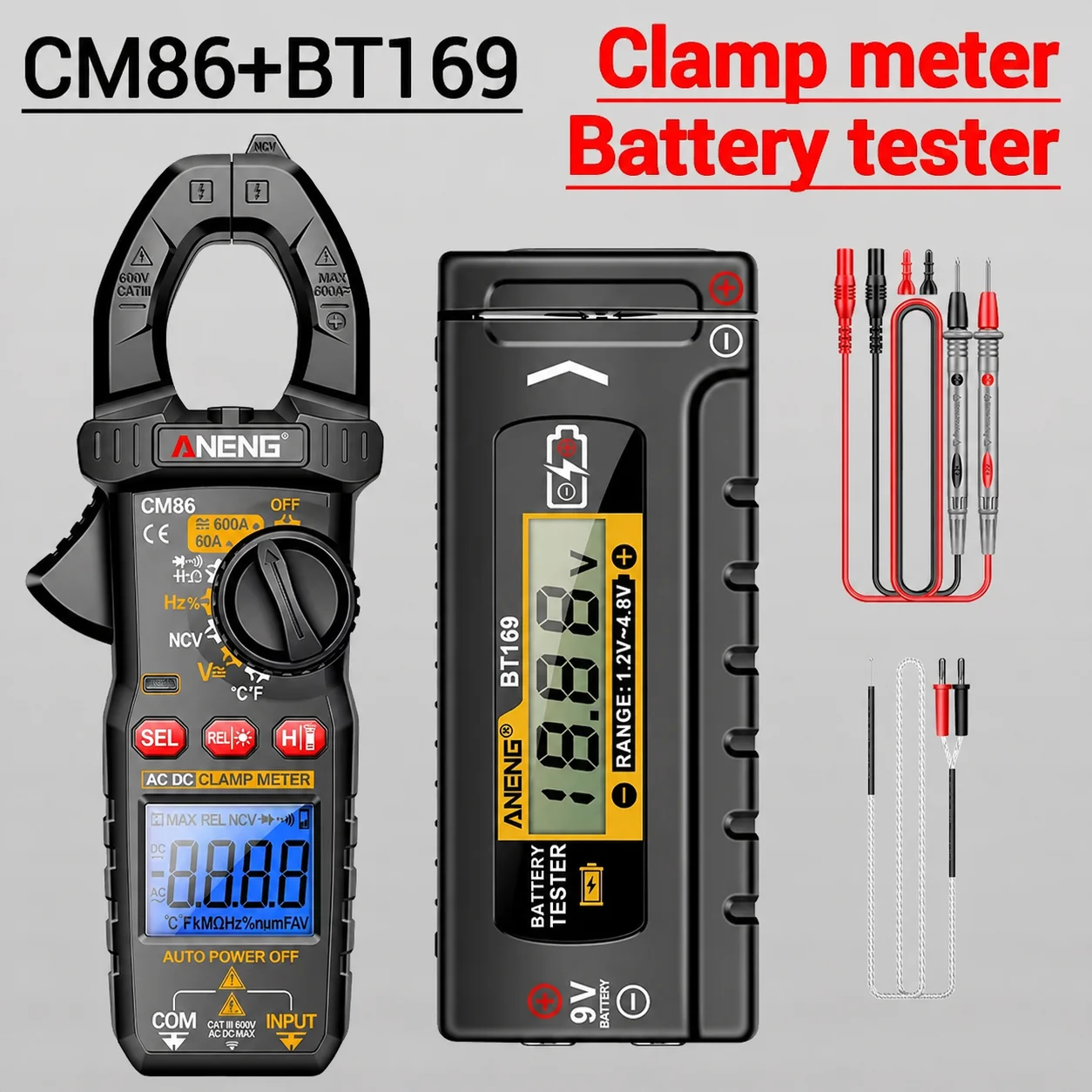 가정용 자동차 수리 정기 세트 CM86 고정밀 클램프 멀티미터와 BT169 배터..