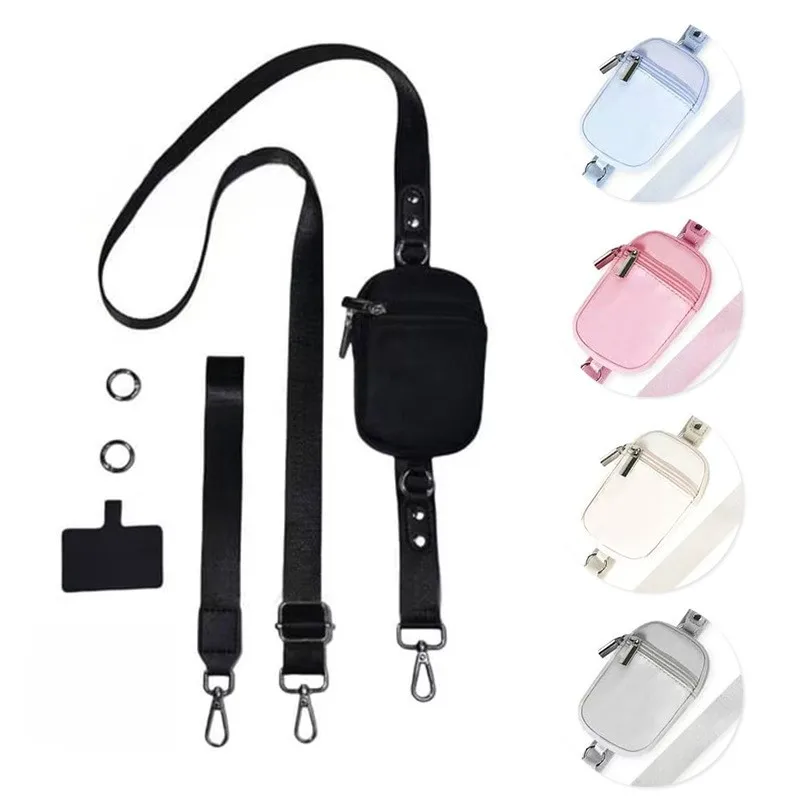 Stylish Detachable Phone Lanyard with Mini Pouch and Adjustable Wrist Strap