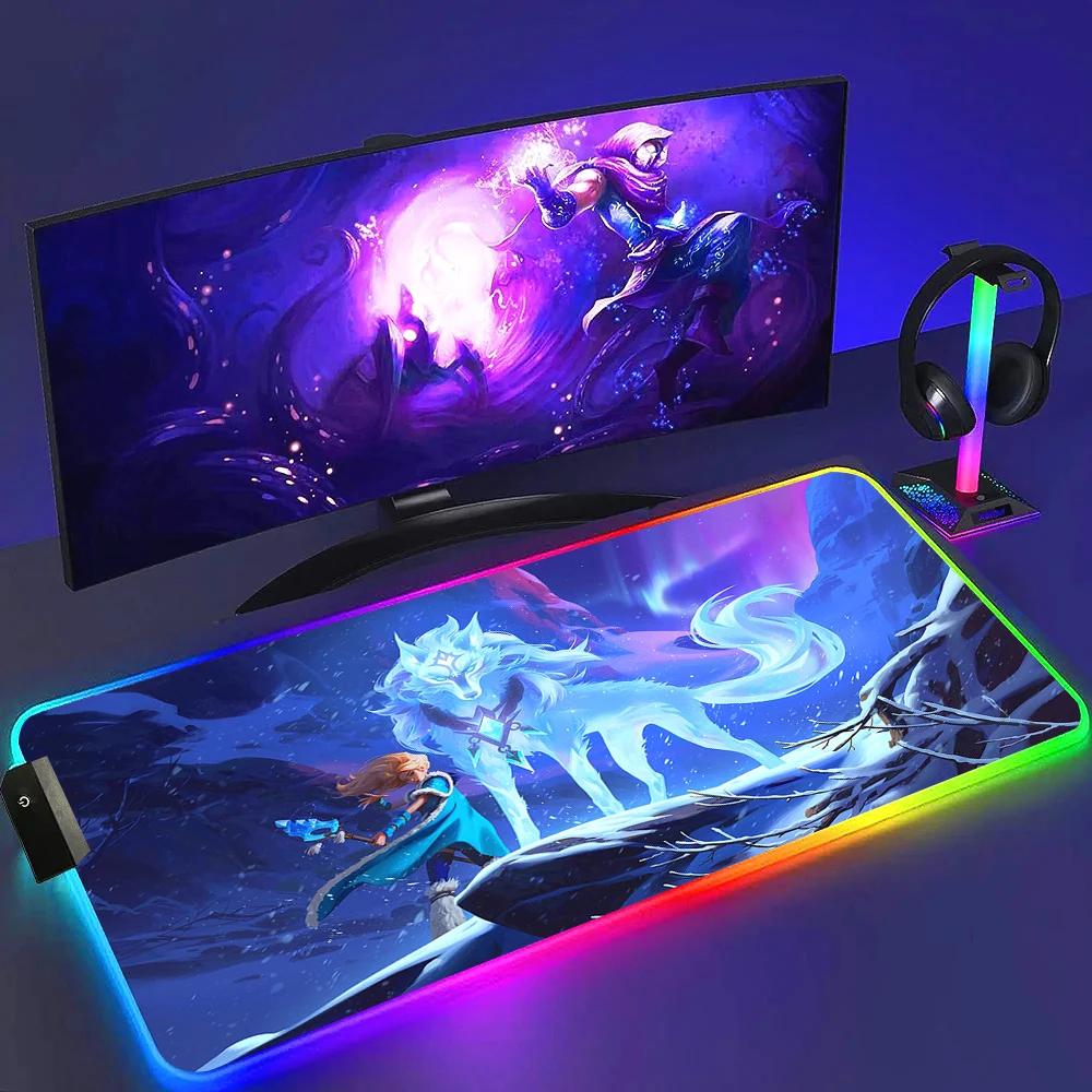 컴퓨터 노트북용 RGB 게이밍 마우스 패드, 다채로운 발광 LED 조명, 대형 마우스 패드, 게이머 게임 도타 2 데스크 매트, 백라이트
