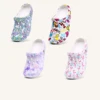 Women's Cartoon Stylish Print Garden Shoes, Lightweight Flat Two-way Wear Home Garden Clogs, Breathable Non-slip Beach Sandals 1