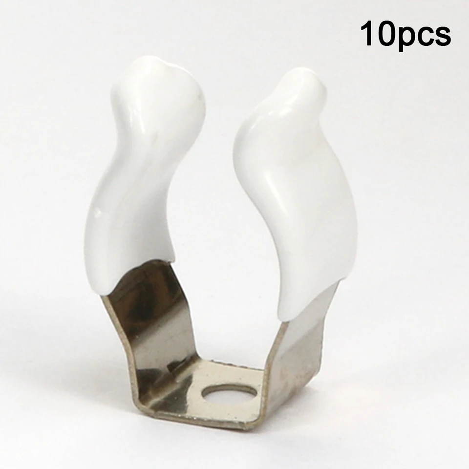 28mm White Plastic Coated Spring Steel Tool Storage Clips 10 Pack Terry ...