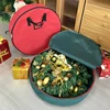 Round Foldable Christmas Tree Bag Xmas Wreath Storage Bag For Storing Christmas Garland Dustproof Cover Home Storage Bags 4