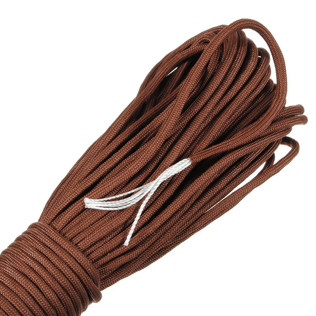 100피트 31미터 550파운드 7가닥 파라코드 로프 갈색 내구성 나일론 캠핑 하이킹 낚시 야외용 550