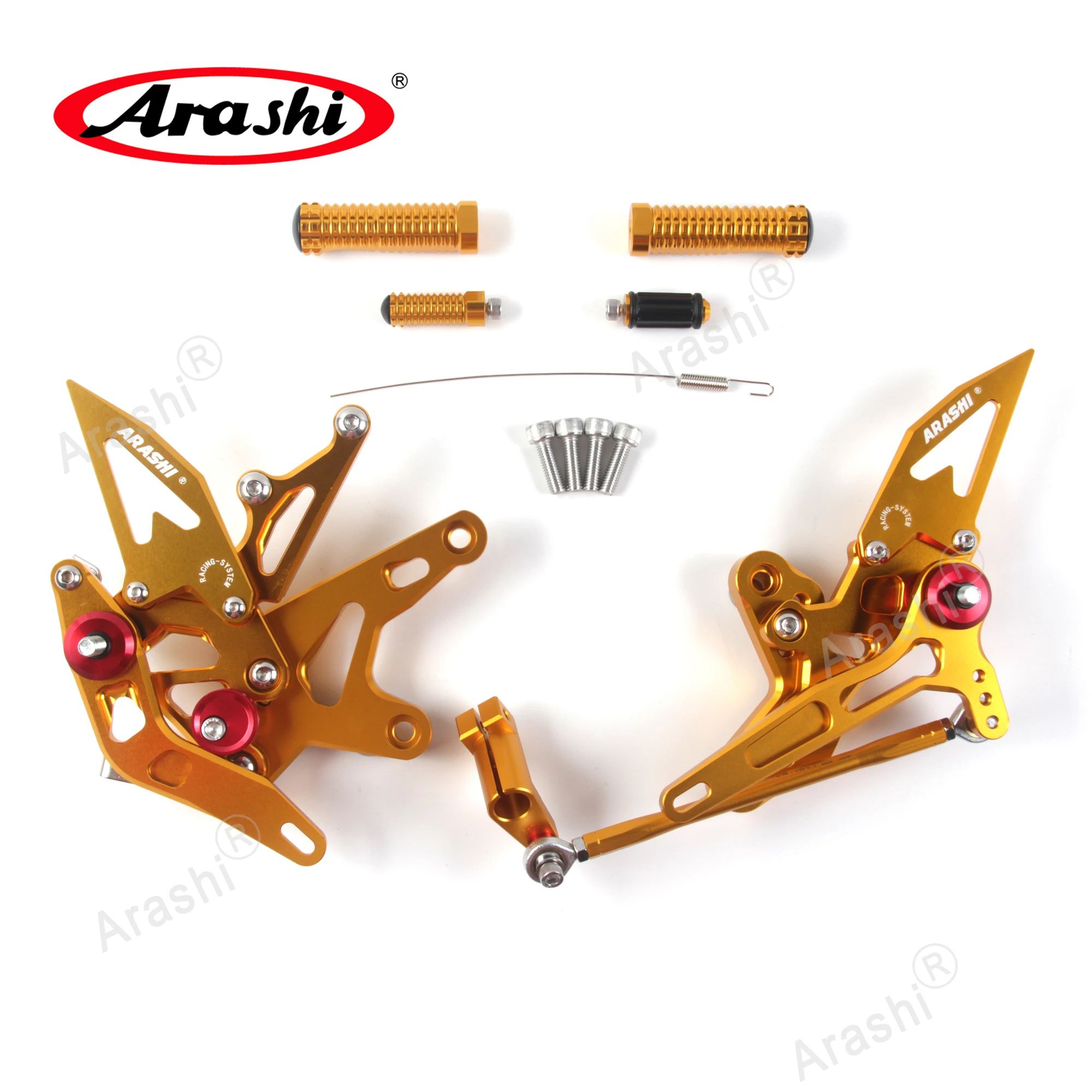 Arashi CNC Adjustable Rearset For KAWASAKI Ninja 250 2018 2019 2020 2021 2022 2023 Z250 Z 250 2019-2022 Footrest Foot Pegs