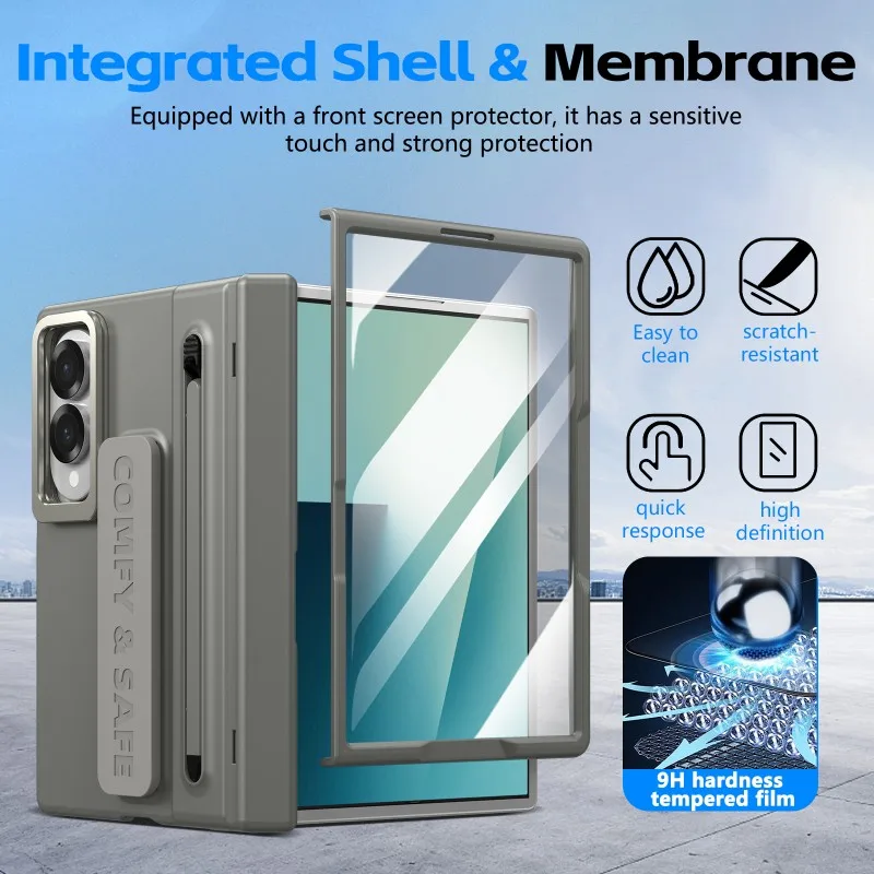 Ultimate All-in-One Phone Case with HD Film, Lens Holder, and Pen