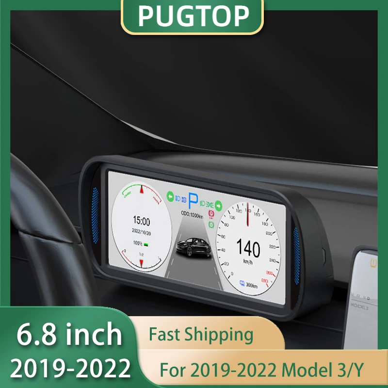 

for Model 3 Y 6.8'' Large Screen Instrument Dashboard HUD Cluster HD LCD Meter Speedometer For Tesla 2019-2022 Accessories