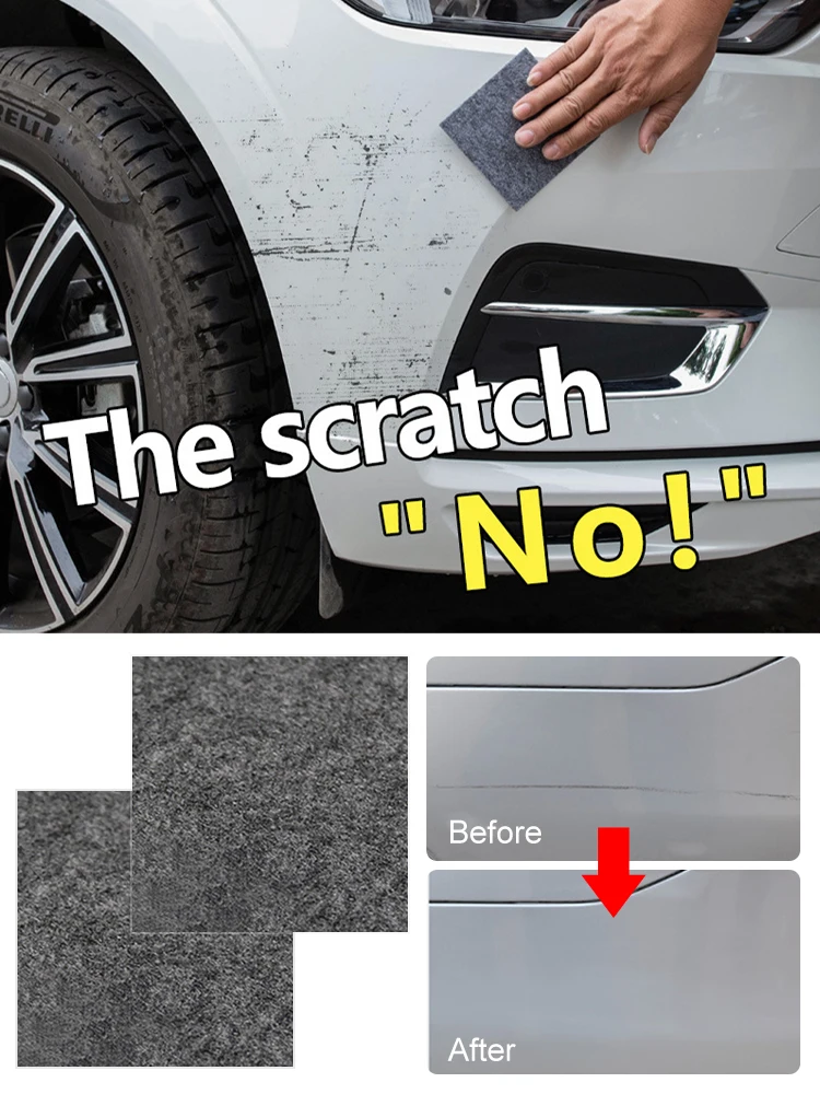 

Nano Cloth for Car Scratch Repair Nano Sparkle Cloth Paint Scratch Remover Cleaning Wipe Stain Water Spots Remover 2 Wipes/Pack