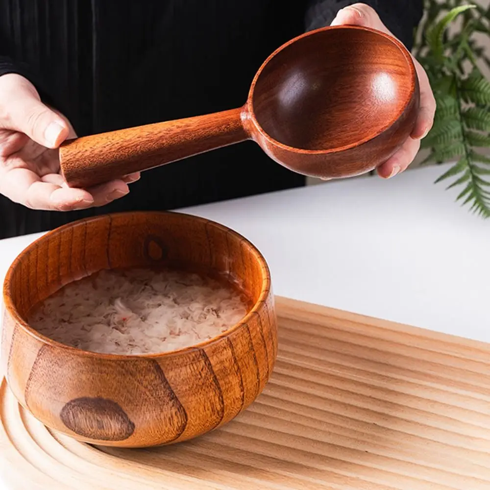 Eco-friendly Long Handled Spoon Large Size Long Handle Wooden Soup Ladle Korean Style Vintage Serving Soup Spoon Picnic