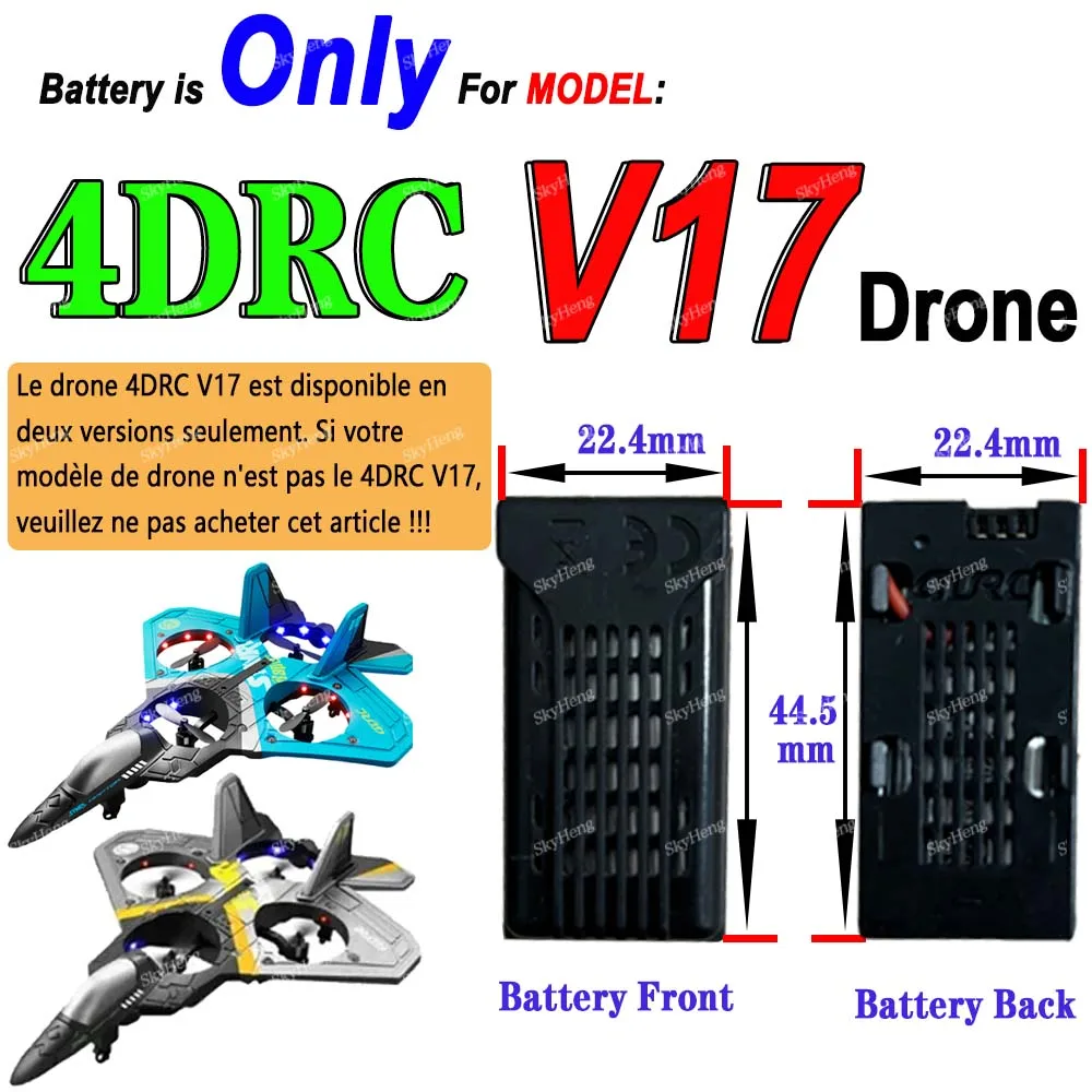 Plusieurs batteries 4DRC V17 pour caméra action 360° en lot, prêtes à l'emploi