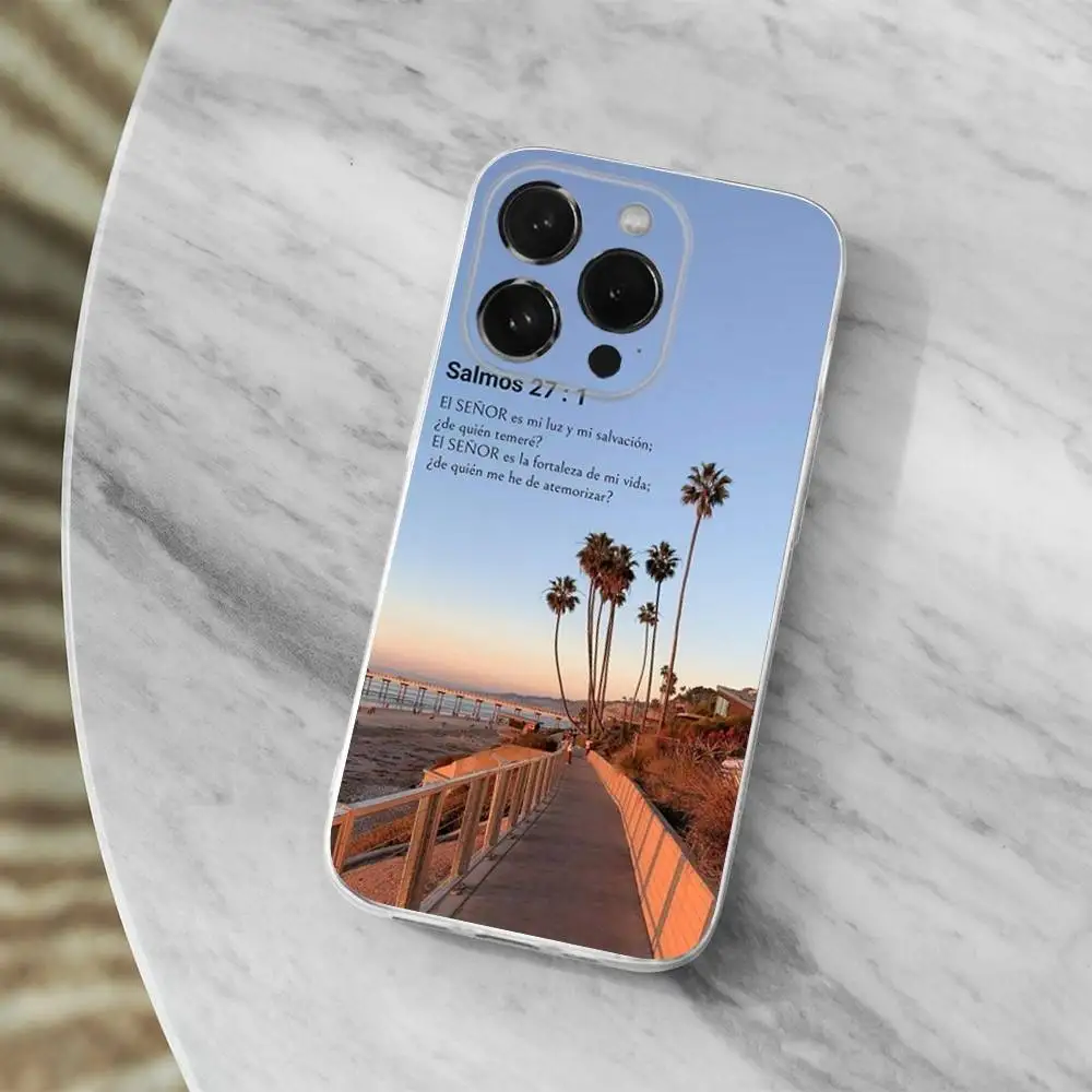 Inspirational Spanish Bible Verse Transparent Phone Case