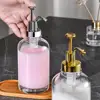 2Pcs 17oz Coffee Syrup Dispenser Clear Glass Syrup Pump Bottle Coffee Bar Accessories Shampoo Dispenser for Home Hotel 3