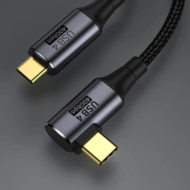 Cable USB C a USB-C 100w de carga rápida Cable de cargador USB a tipo C de  carga rápida de ángulo recto