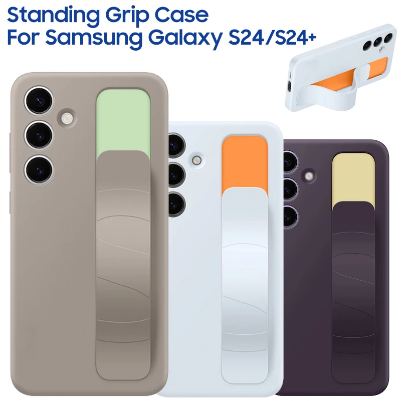 

Standing Grip Case Cover For Samsung Galaxy S24 SM-S921B S24+ S24 Plus SM-S926B Shockproof Protective Phone Case Cover