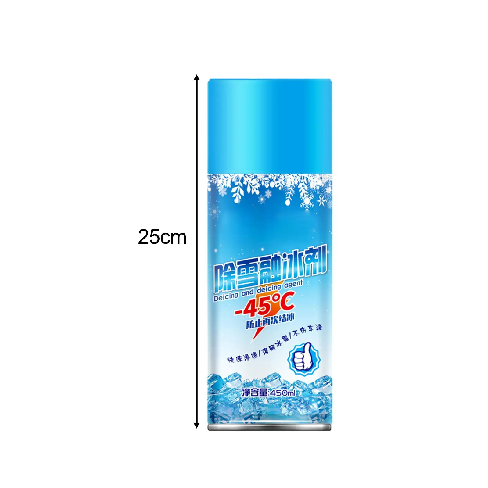Car Windshield Ice Remover Spray 450ml for Exhaust Pipe Mirrors Windows