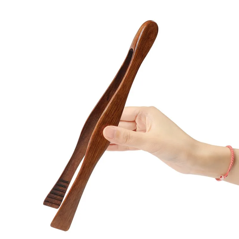 Bamboo Cooking Kitchen Tongs Food BBQ Tool Salad Bacon Steak Bread Cake Wooden Clip Home Utensil