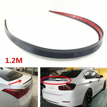 Auto ABS Universale 1.2M BlackSpoiler Accessorio In Fibra di Carbonio Auto Spoiler Morbido Auto Posteriore Tetto Tronco Spoiler Ala Posteriore Lip Trim Stick