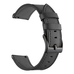 Elegant Leather Watch Strap - Premium 22mm Replacement Bracelet Band - 22mm Universal (Leather Black)