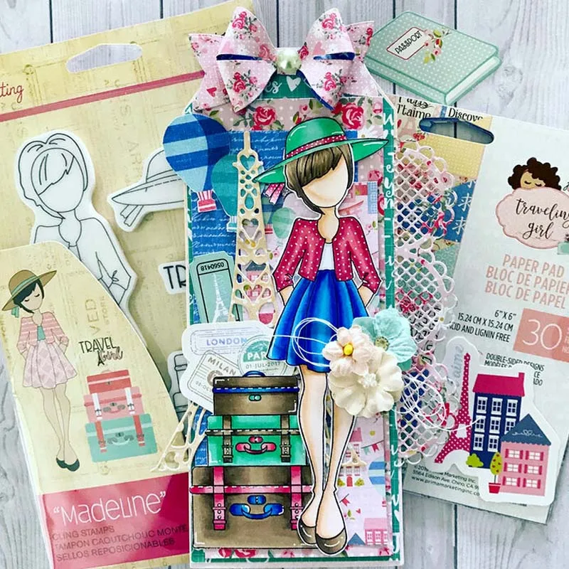 Slim Lady Girl Clothes Dress Shoes Clear Stamps Series Lovely Fashion Dolls Hats Stamps Stencil DIY Scrapbooking Stencil