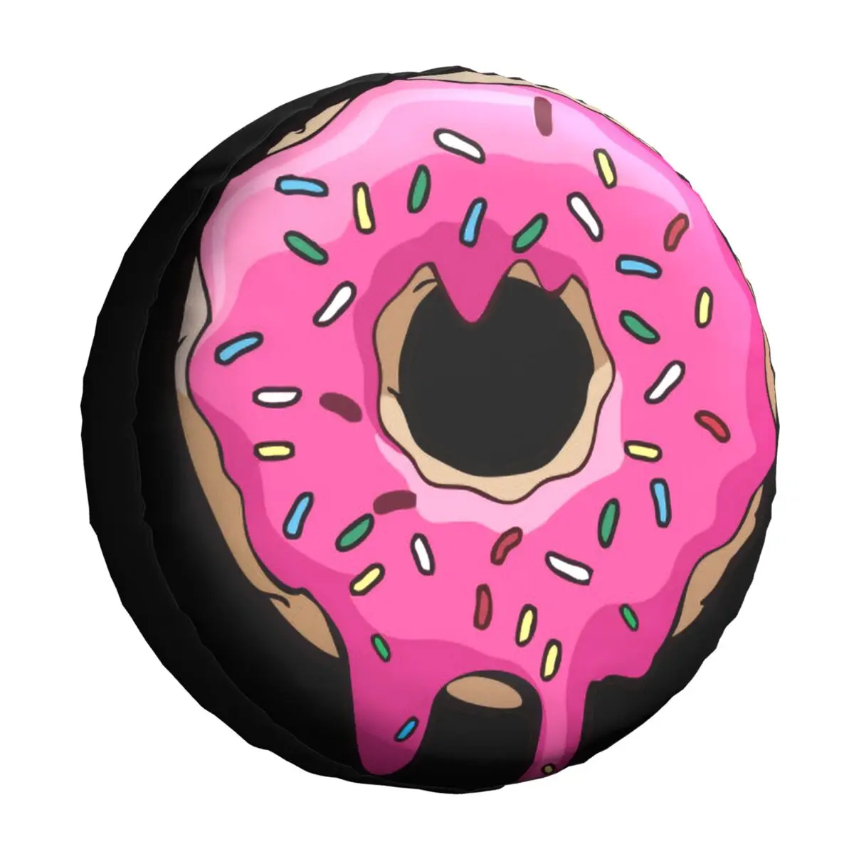 truck stickers Pink Donut Spare Tire Cover for Mitsubishi Pajero Custom Food Bread Doughnut Dust-Proof Car Wheel Covers 14" 15" 16" 17" Inch license plate Other Exterior Accessories