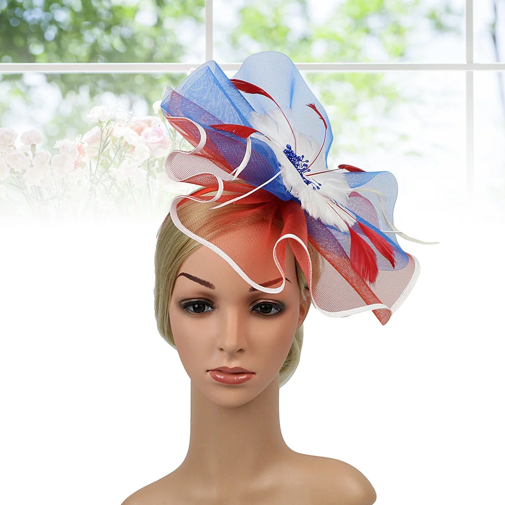 

Feather Headband Hair Hoop Has Dual Purpose Hat Hairband Bride Ties for Women's