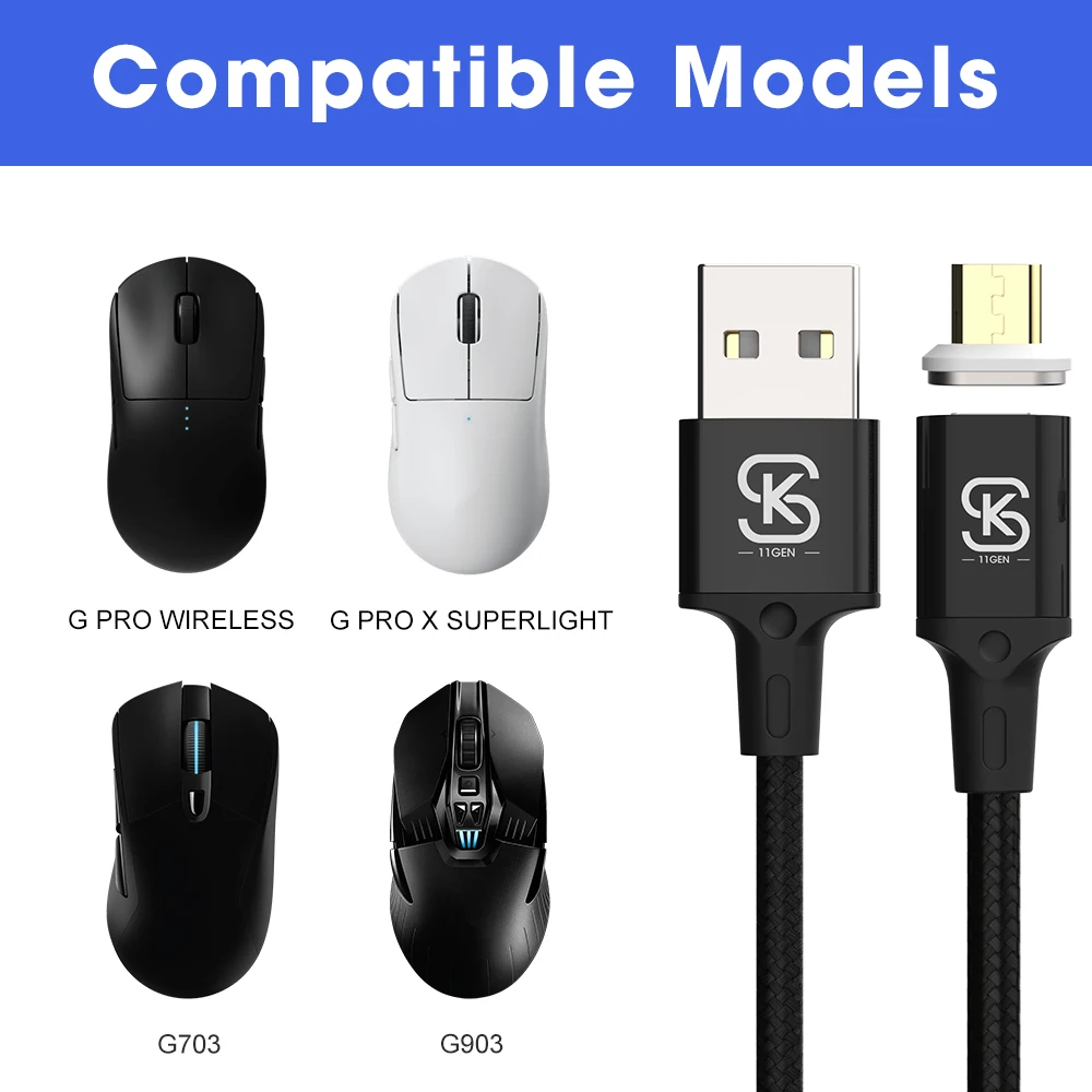 LogitechMouse磁気USBケーブル,g pro用ワイヤレス充電器,g703 g903 - Mobile