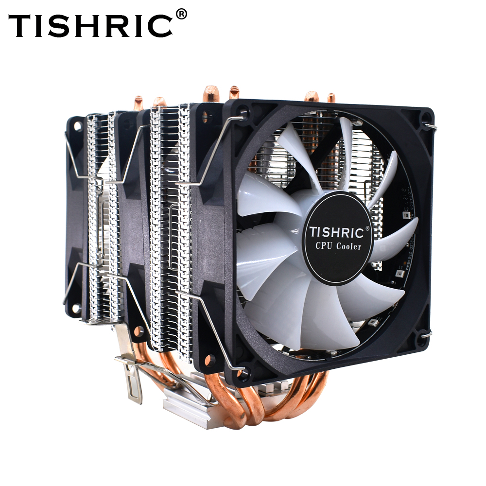  TISHRIC CPU Cooling Fan RGB 4Pin PWM 4/6 Heat Pipes CPU Cooler radiator PC Fan Intel LGA 2011 1200 1150 1151 1155 X79X99 AM3 AM4 