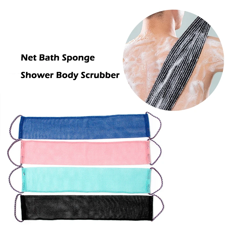 

1PC Soft Lightweight African Net Long Bath Net Sponge Exfoliating Shower Body Scrubber Back Skin Smoother Eliminate Impurities