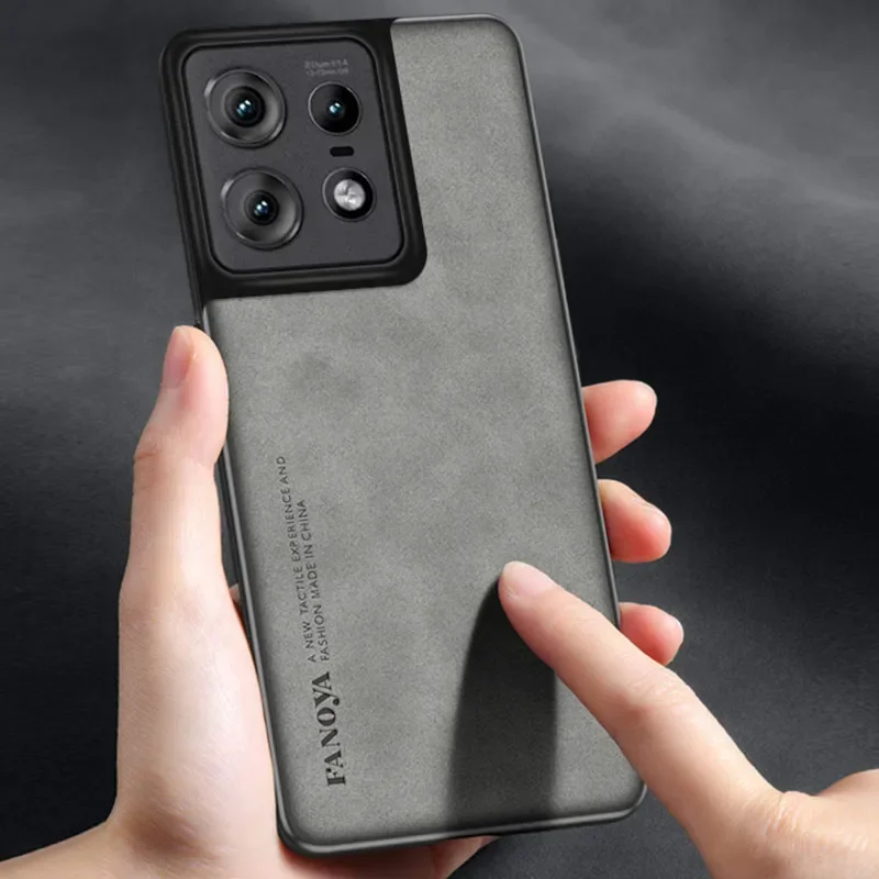 Luxury Plain Leather Shockproof Protective Case - Matte Silicone Cover and Bumper