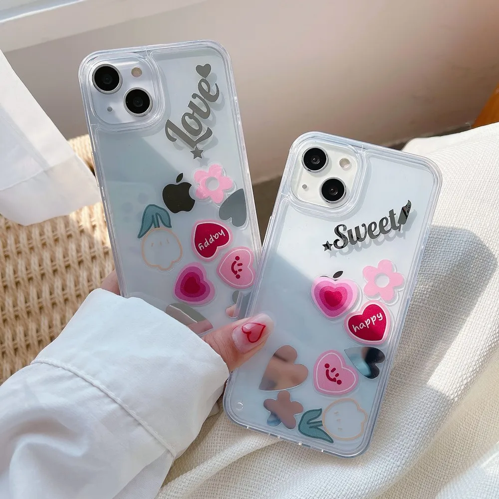 Cartoon Mirror Love Sliding Soft Per Iphone Iphone Xr Xsmax 11 12 12Pro 12Promax 13 14 13Pro 14Pro 14Promax 13Promax Phone Shell