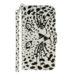 Chic Leather Flip Wallet Case with Card Slots - Cute Design - Galaxy S24 Ultra (Y Leopard Head DF)